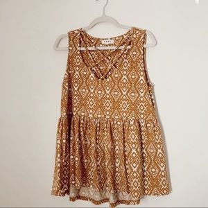 THML | Yellow Aztec Tank Top | Size L